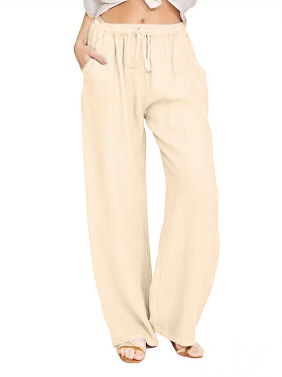 Bellevoga Loose Linen Casual Wide Leg Pants