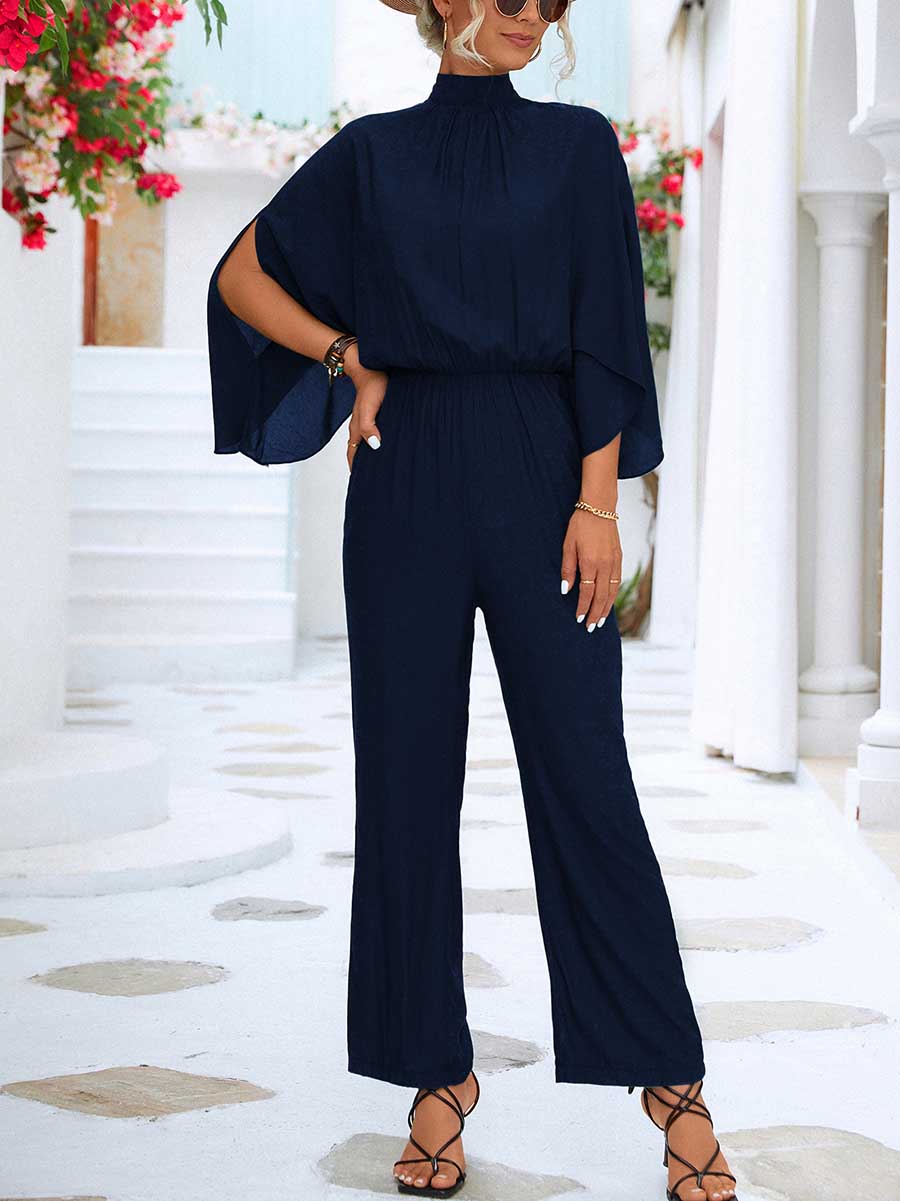 Bellevoga Spring/Summer Standing Collar Jumpsuit