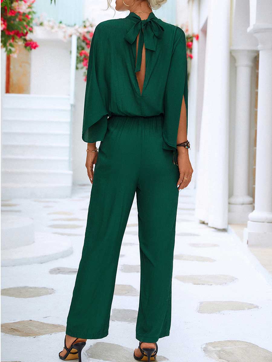 Bellevoga Spring/Summer Standing Collar Jumpsuit