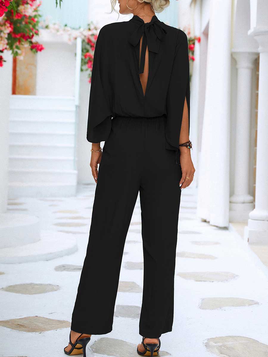 Bellevoga Spring/Summer Standing Collar Jumpsuit