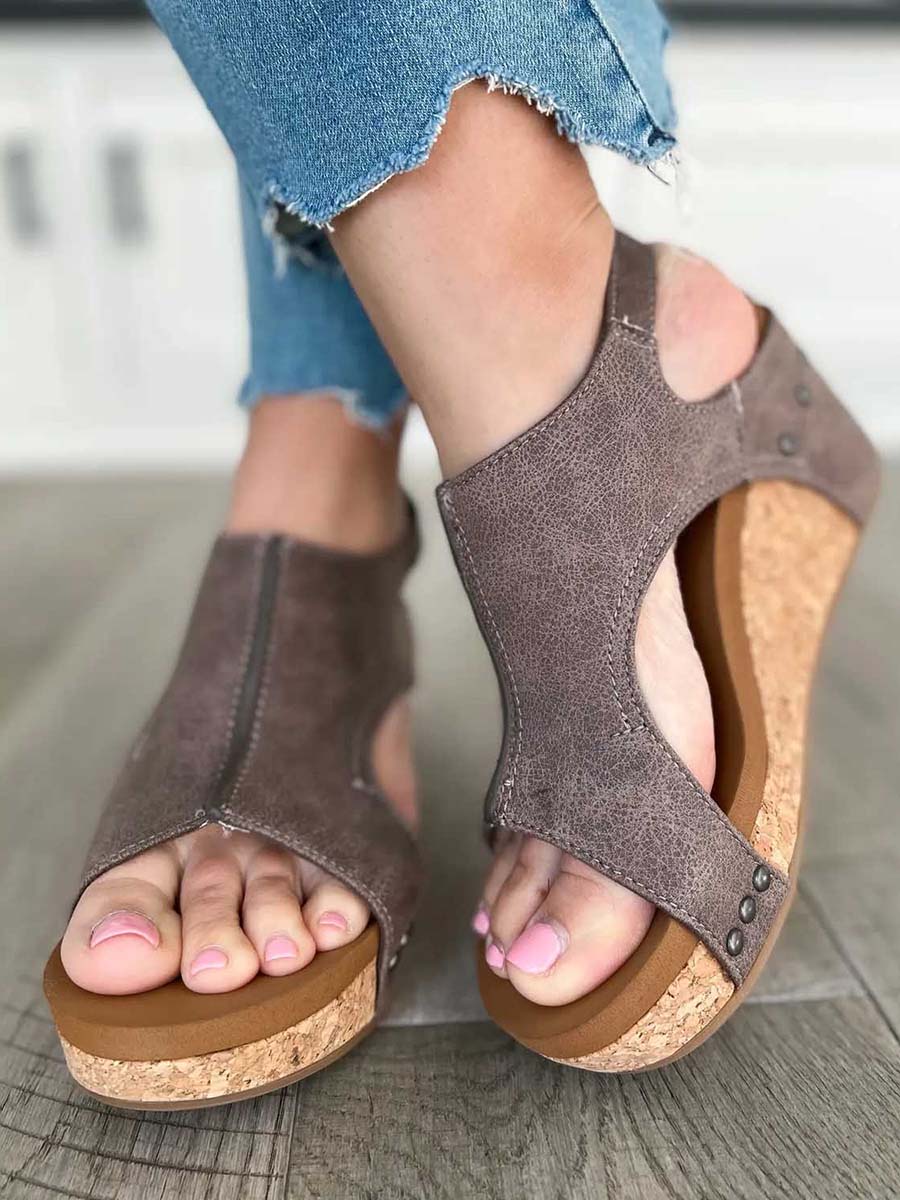 Bellevoga Mid Heel Wedge Sandals