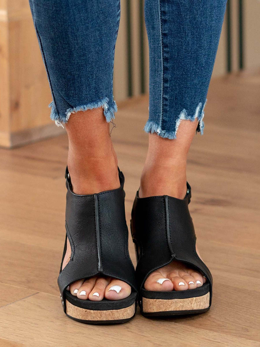 Bellevoga Mid Heel Wedge Sandals