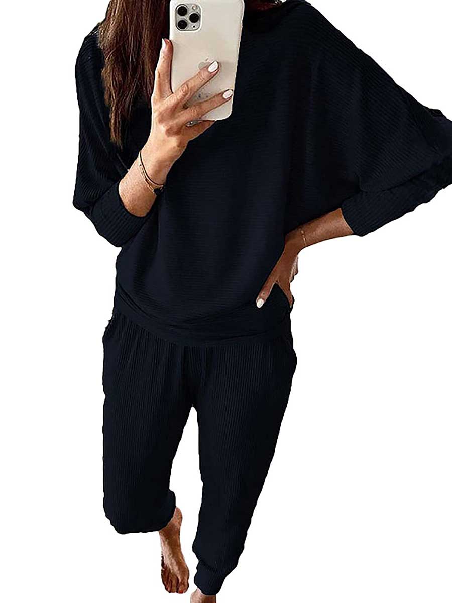 Bellevoga Long Sleeve Knit Sweatshirt Loungewear