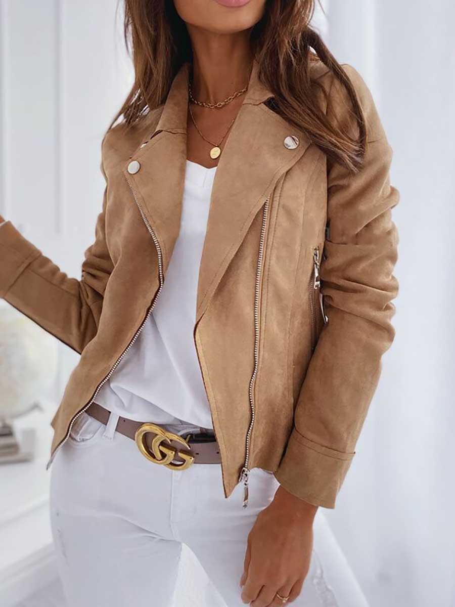 Bellevoga Slim short lapel zipper jacket