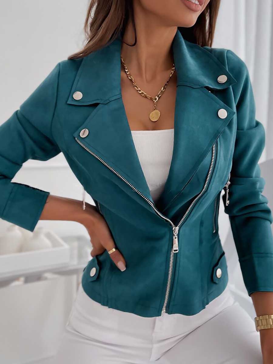 Bellevoga Slim short lapel zipper jacket