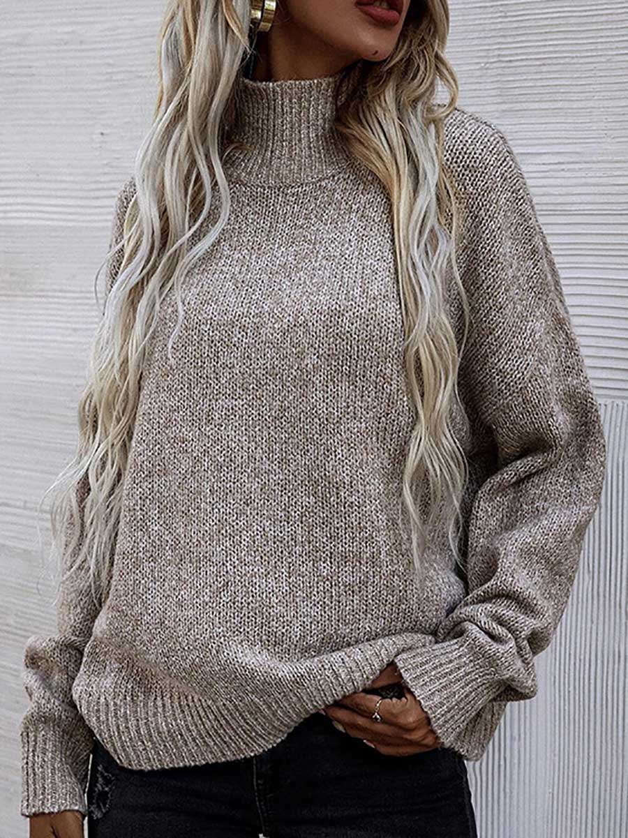 Bellevoga Loose Round Neck Pullover Twist Sweater