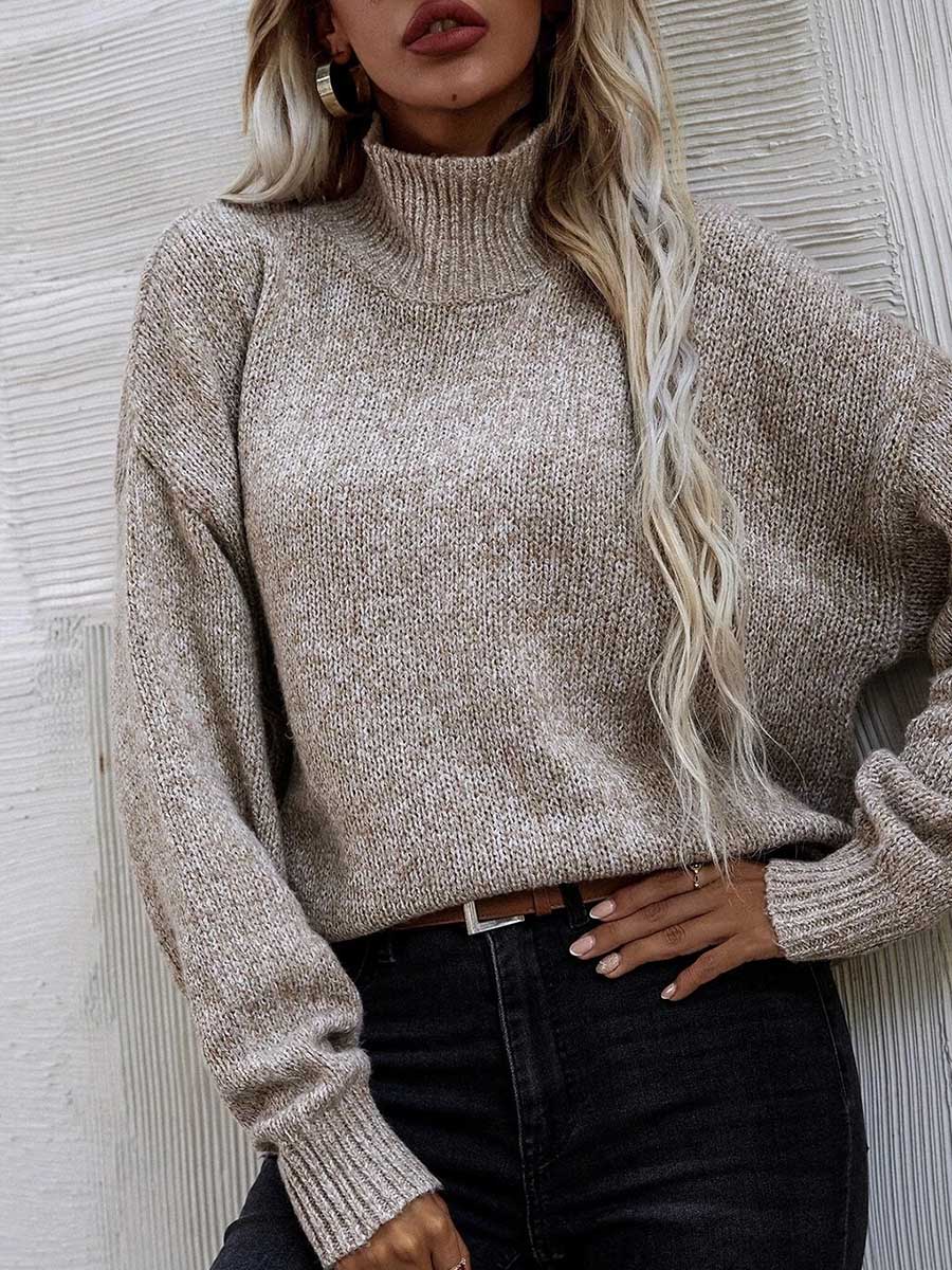 Bellevoga Loose Round Neck Pullover Twist Sweater