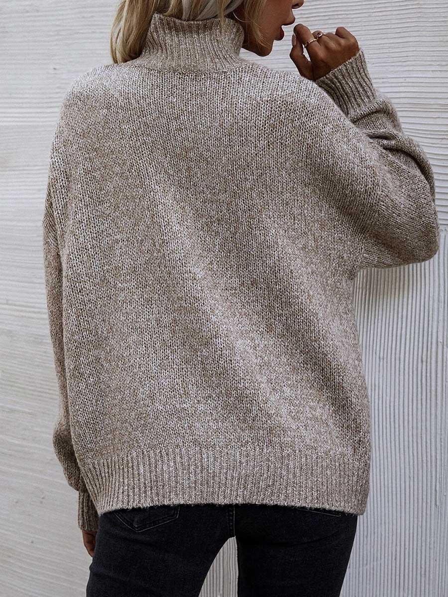 Bellevoga Loose Round Neck Pullover Twist Sweater