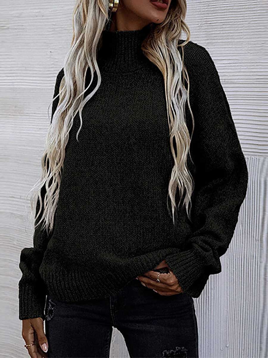 Bellevoga Loose Round Neck Pullover Twist Sweater