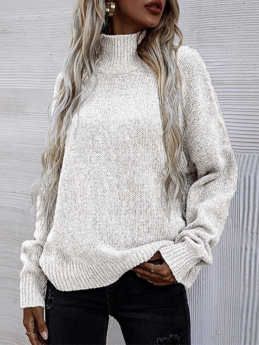 Bellevoga Loose Round Neck Pullover Twist Sweater