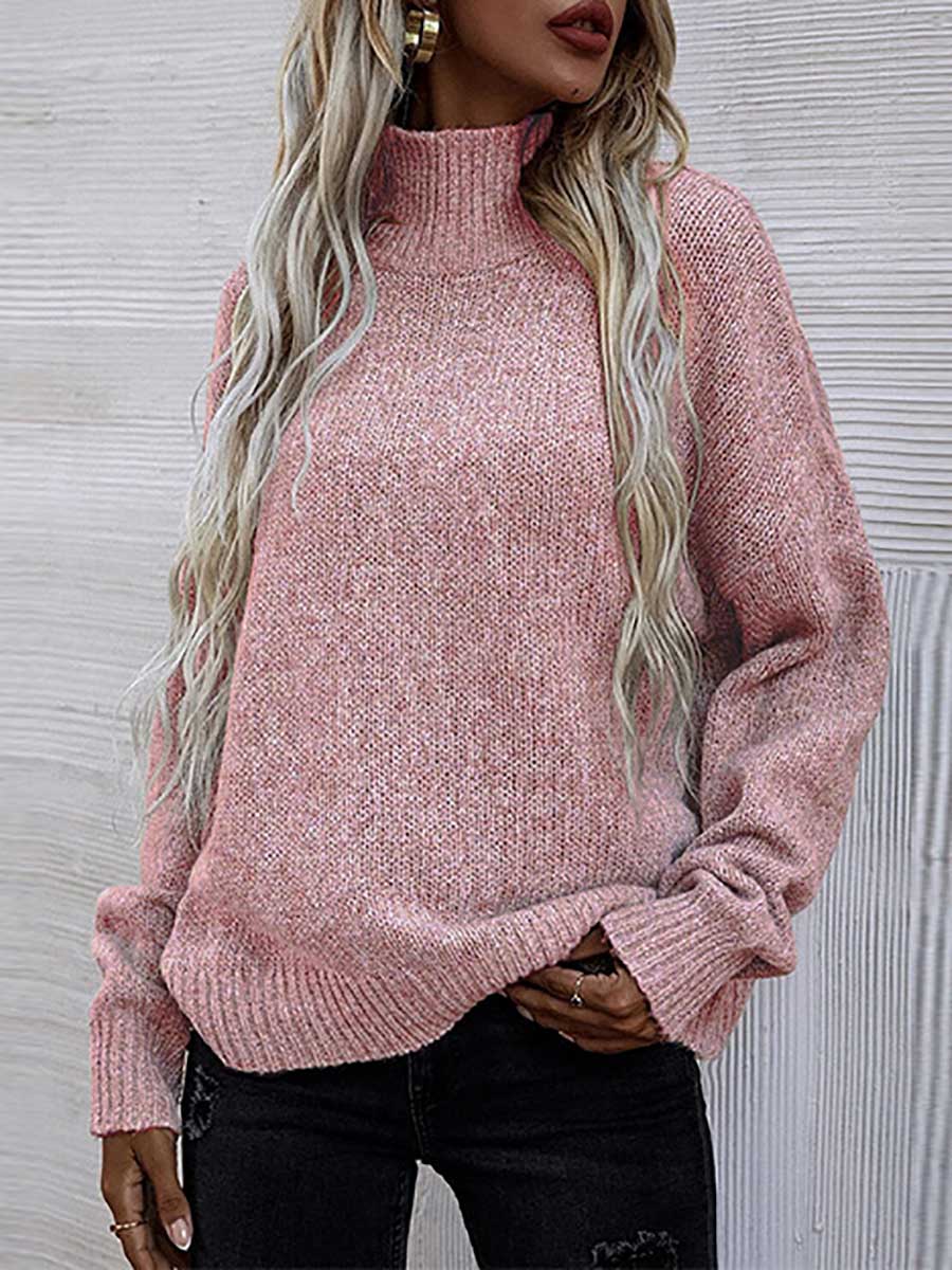 Bellevoga Loose Round Neck Pullover Twist Sweater