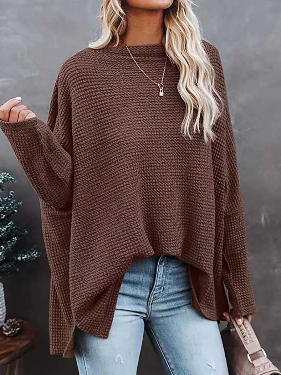 Bellevoga Knitted waffle slouchy top