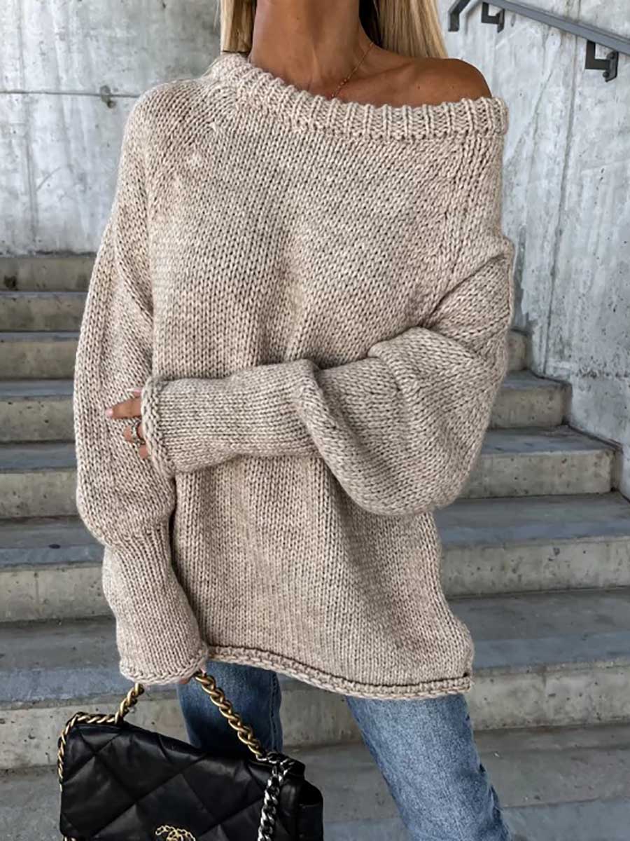 Bellevoga Crew neck pullover knit sweater