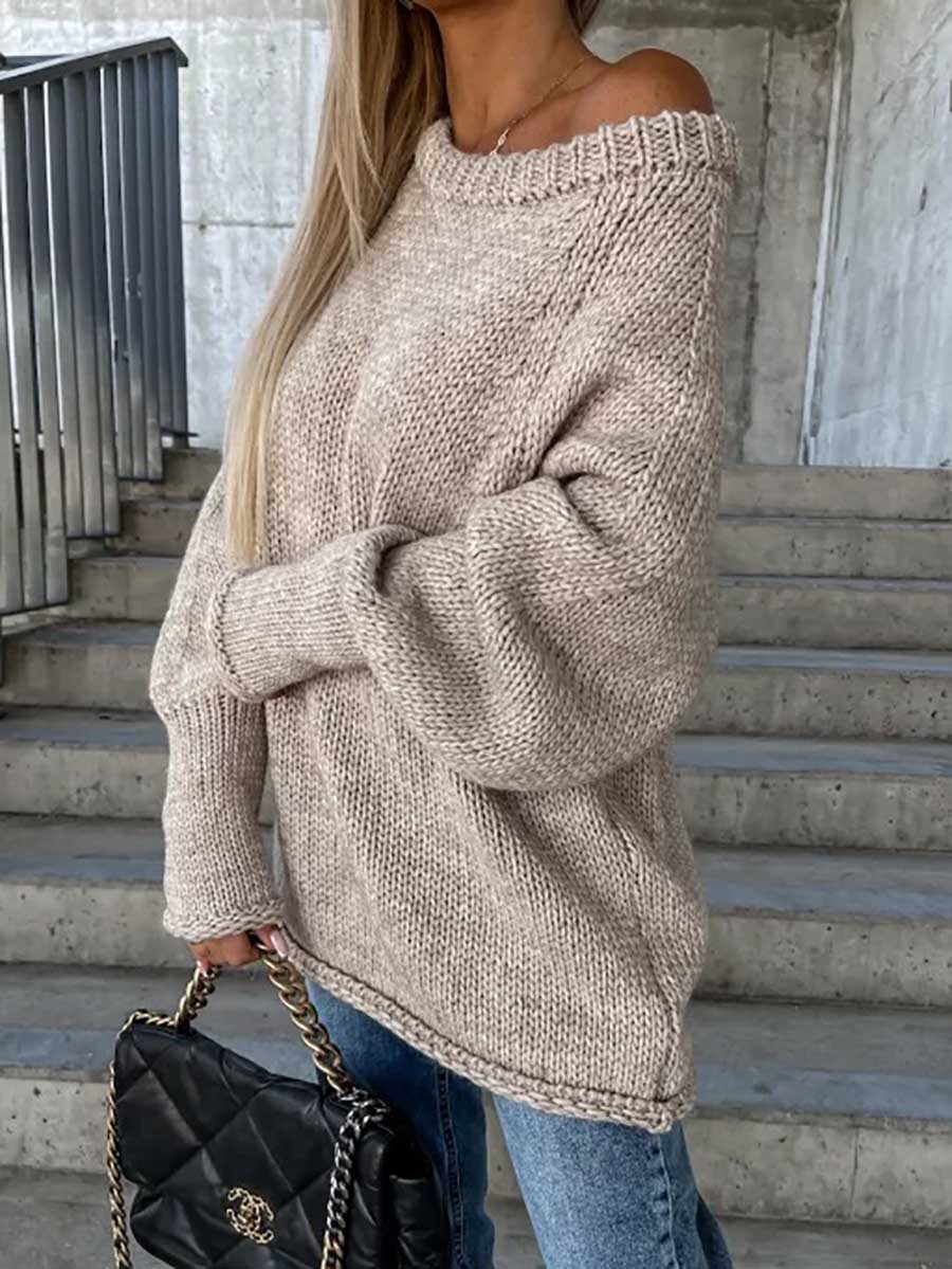 Bellevoga Crew neck pullover knit sweater