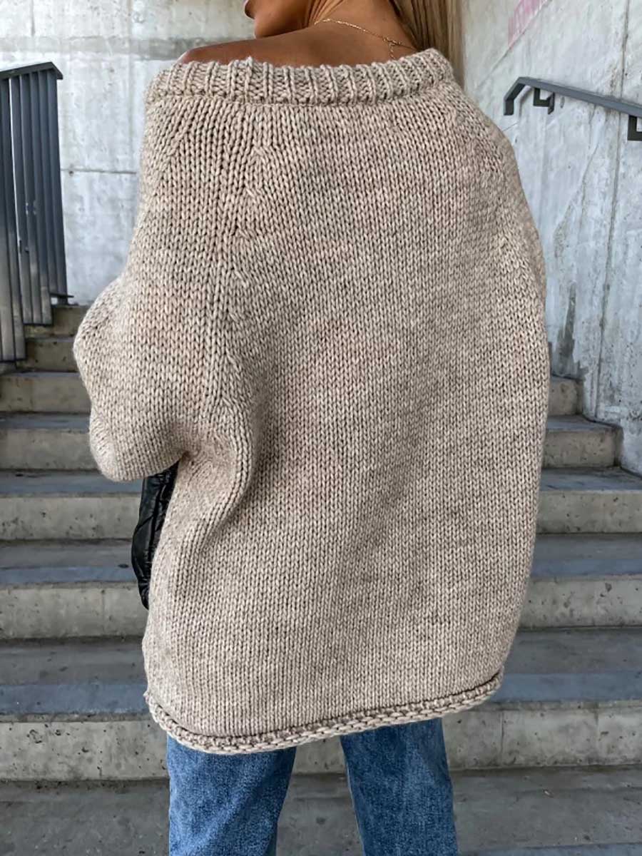 Bellevoga Crew neck pullover knit sweater