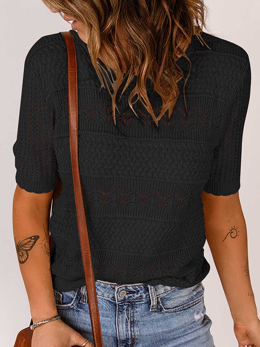 Bellevoga Round neck pullover bottom shirt