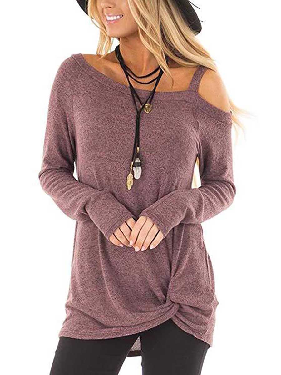 Bellevoga Long Sleeve Knotted Sweatshirt T-Shirt