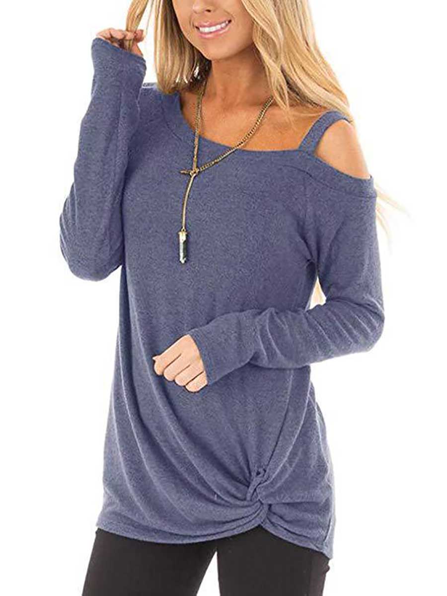 Bellevoga Long Sleeve Knotted Sweatshirt T-Shirt