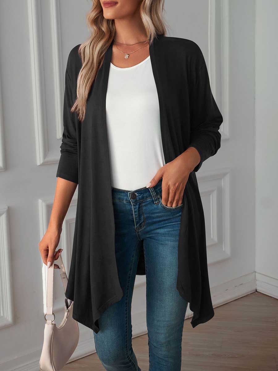 Bellevoga Long Sleeve Cardigan Jacket Long Top