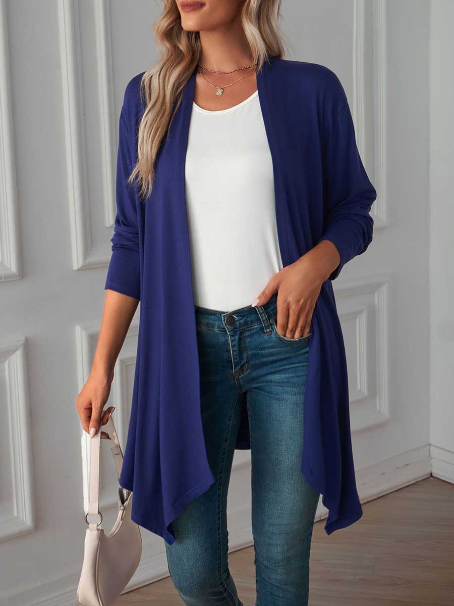 Bellevoga Long Sleeve Cardigan Jacket Long Top