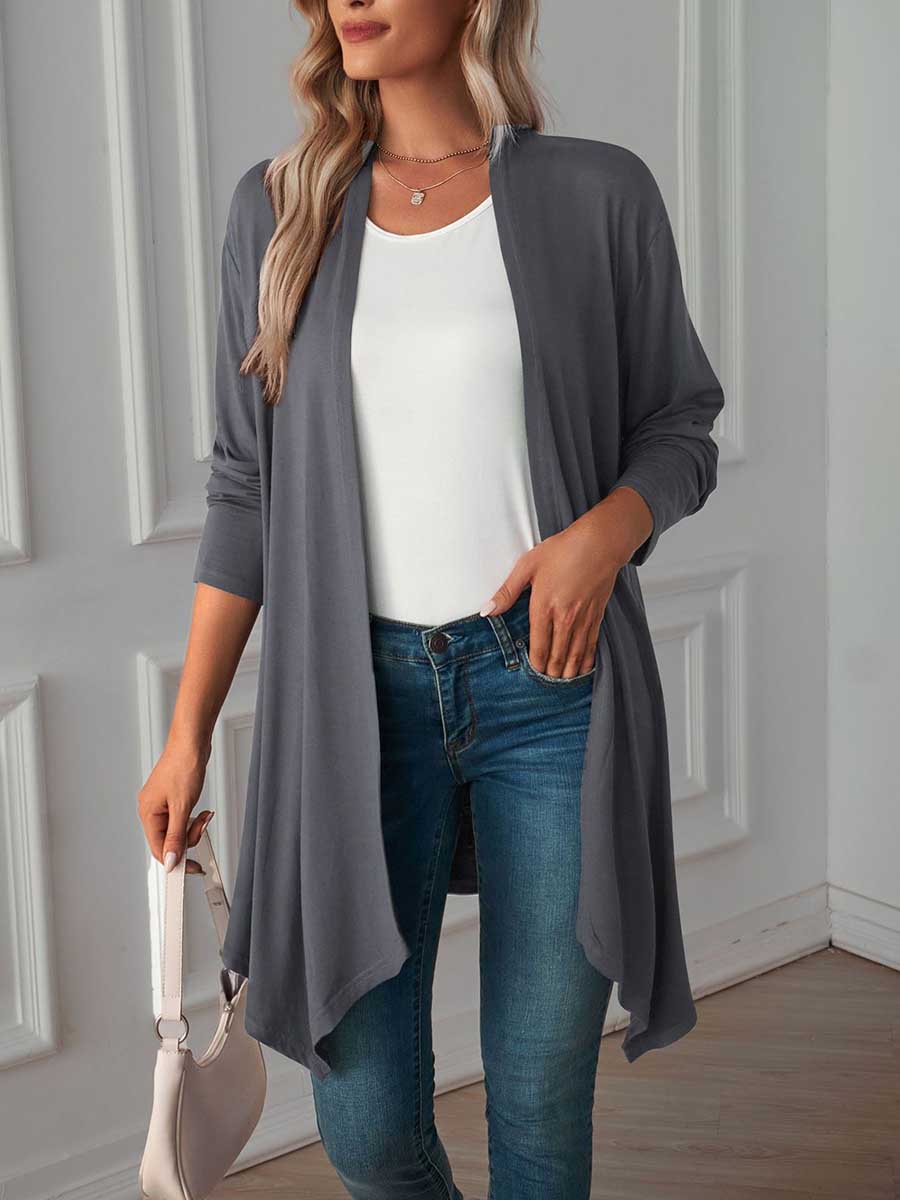 Bellevoga Long Sleeve Cardigan Jacket Long Top