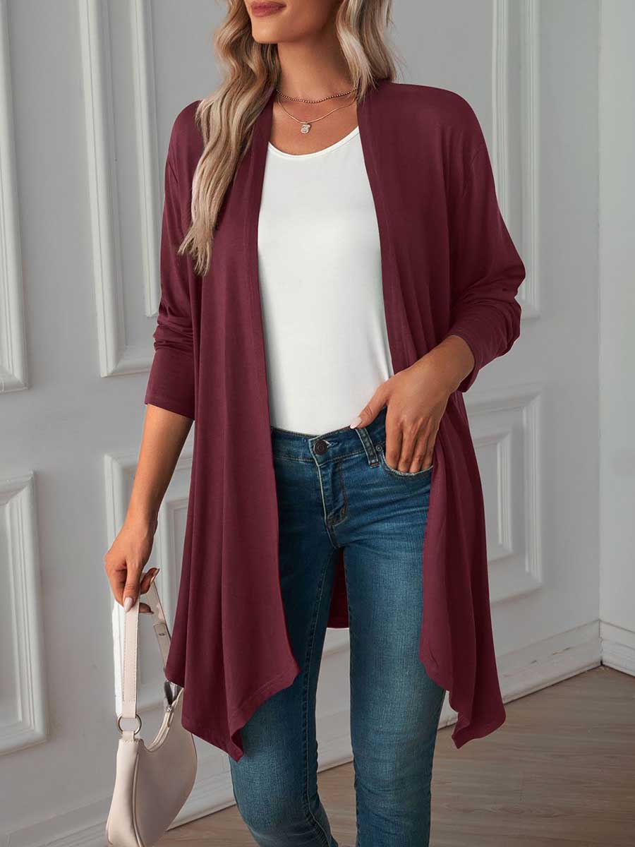 Bellevoga Long Sleeve Cardigan Jacket Long Top