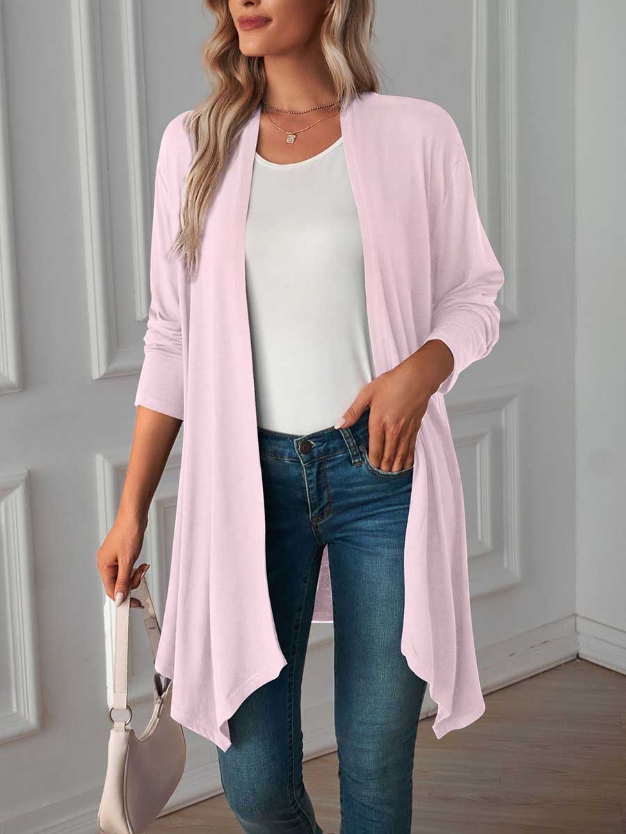 Bellevoga Long Sleeve Cardigan Jacket Long Top