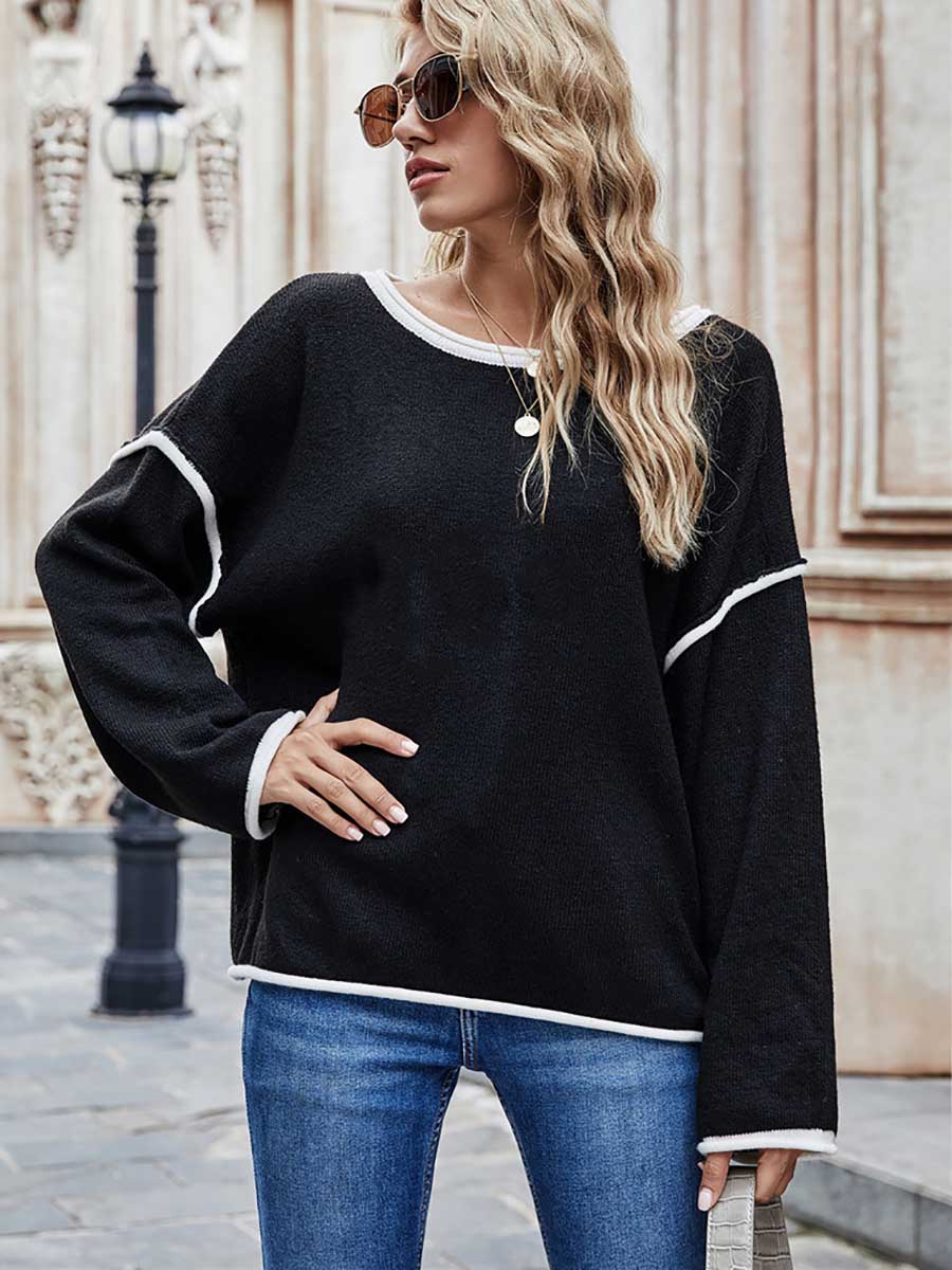 Bellevoga Crew Neck Knit Loose Sweater