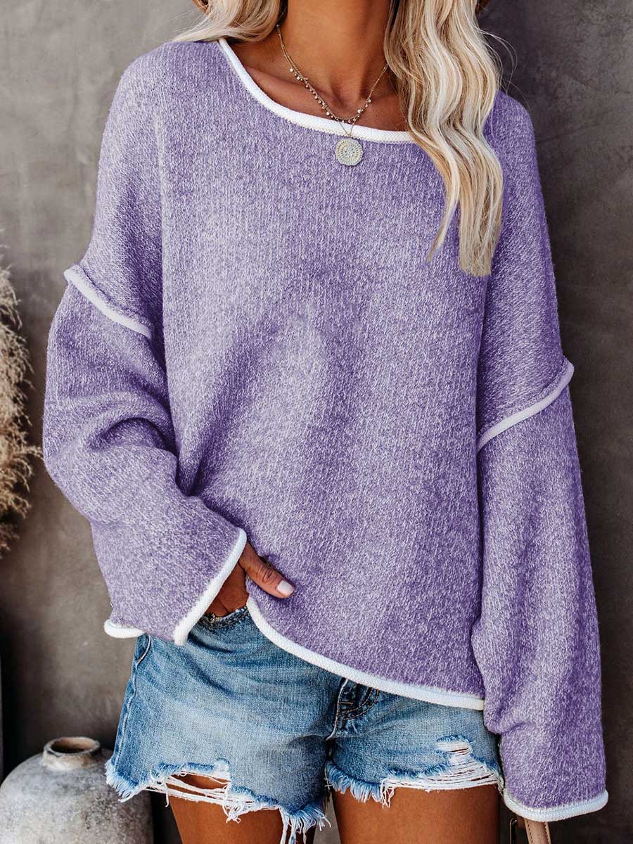 Bellevoga Crew Neck Knit Loose Sweater