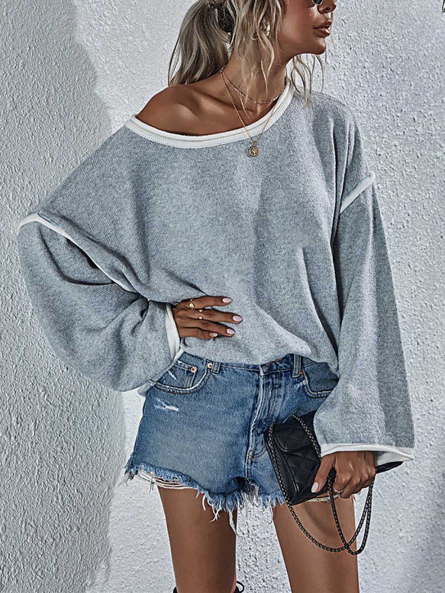 Bellevoga Crew Neck Knit Loose Sweater