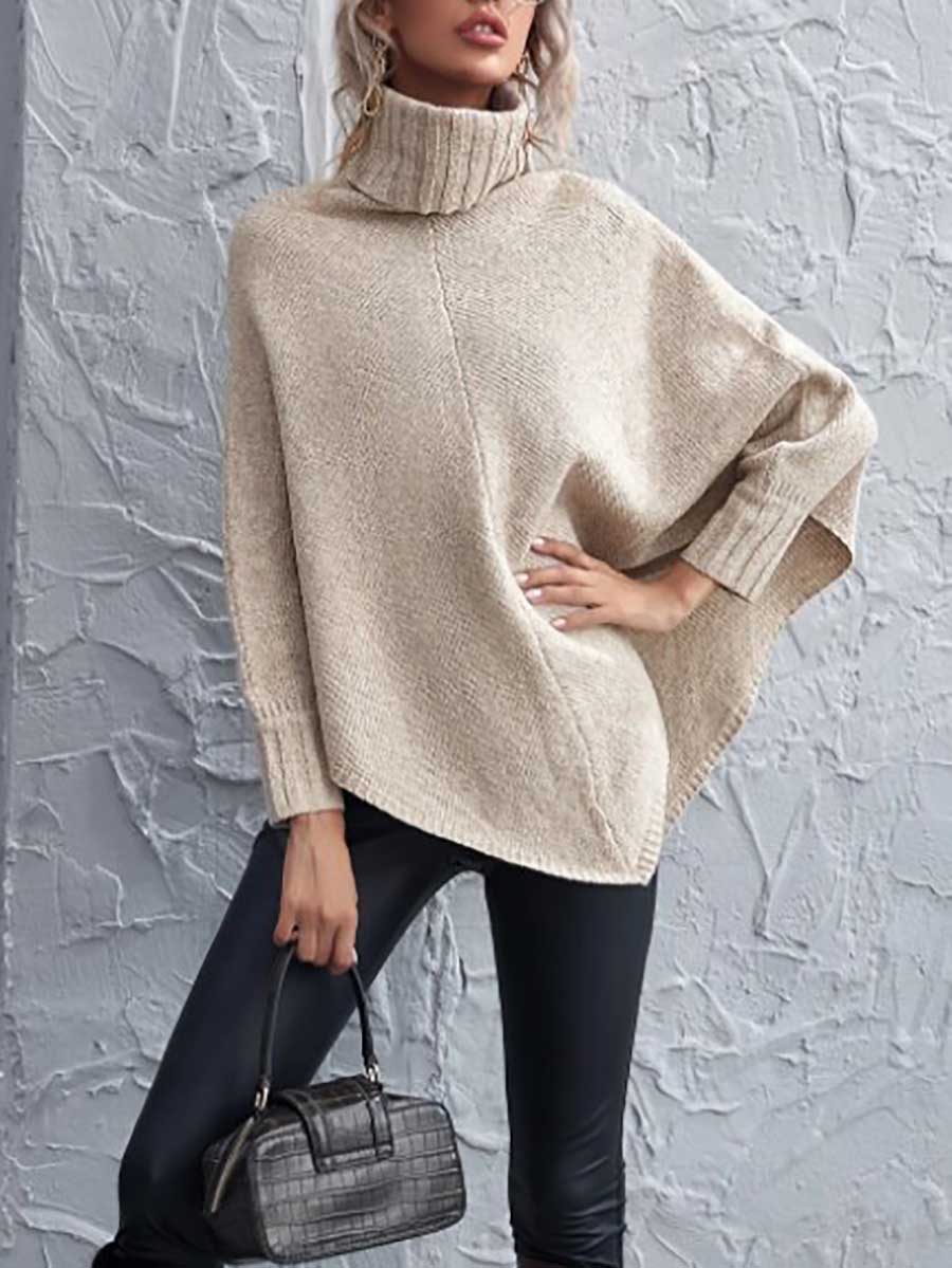 Bellevoga Drop Shoulder Irregular Knit Sweater Jacket