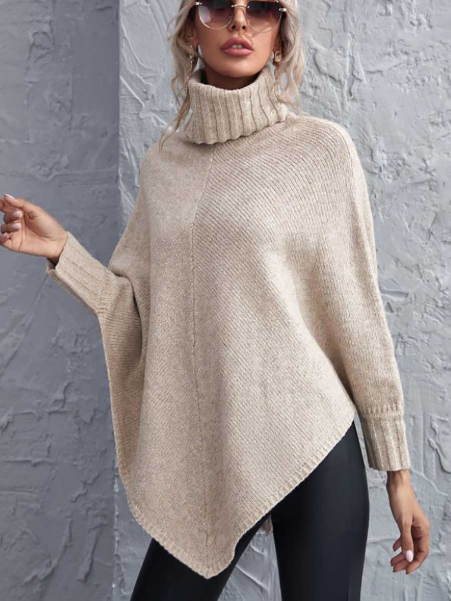 Bellevoga Drop Shoulder Irregular Knit Sweater Jacket