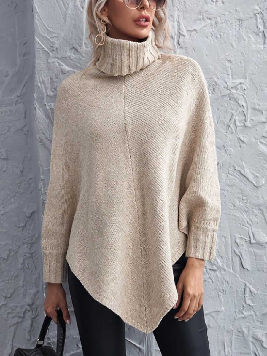 Bellevoga Drop Shoulder Irregular Knit Sweater Jacket