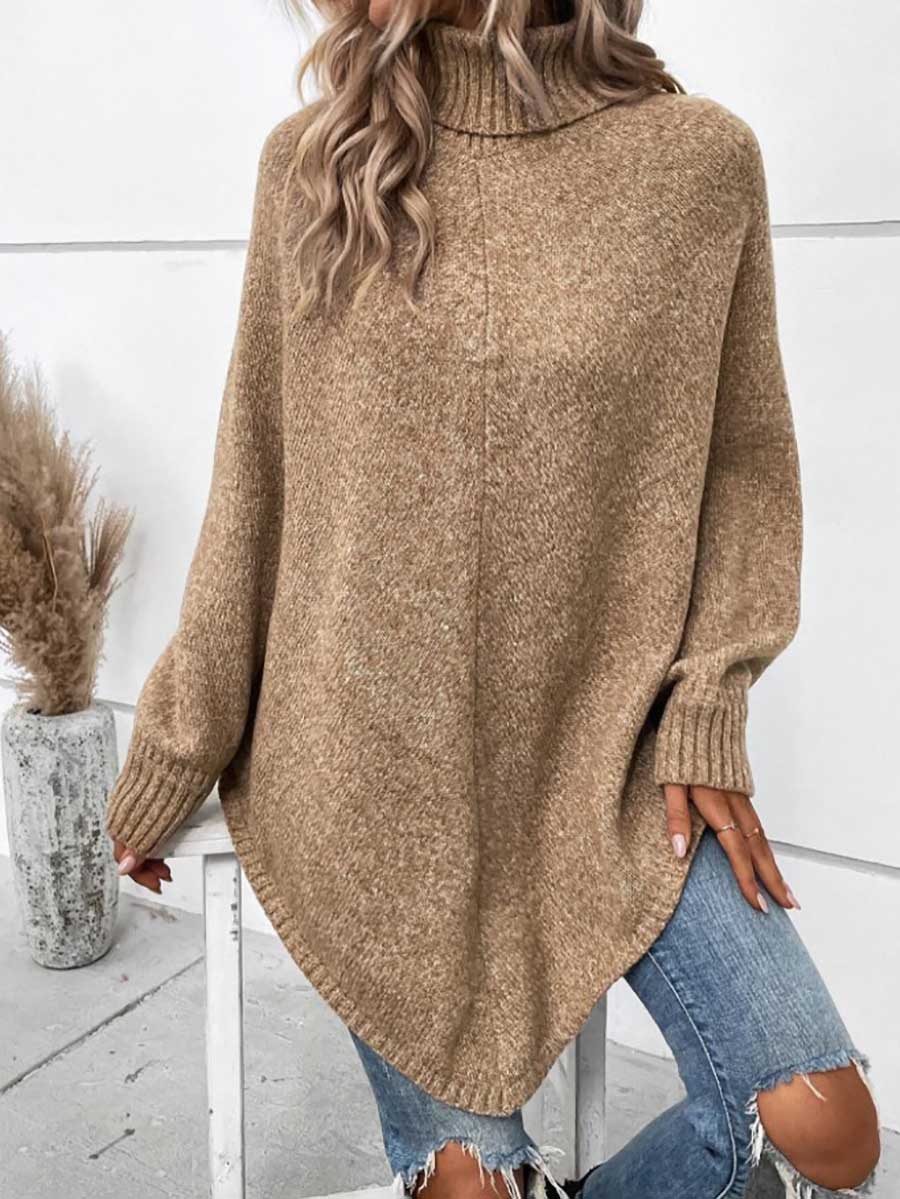 Bellevoga Drop Shoulder Irregular Knit Sweater Jacket