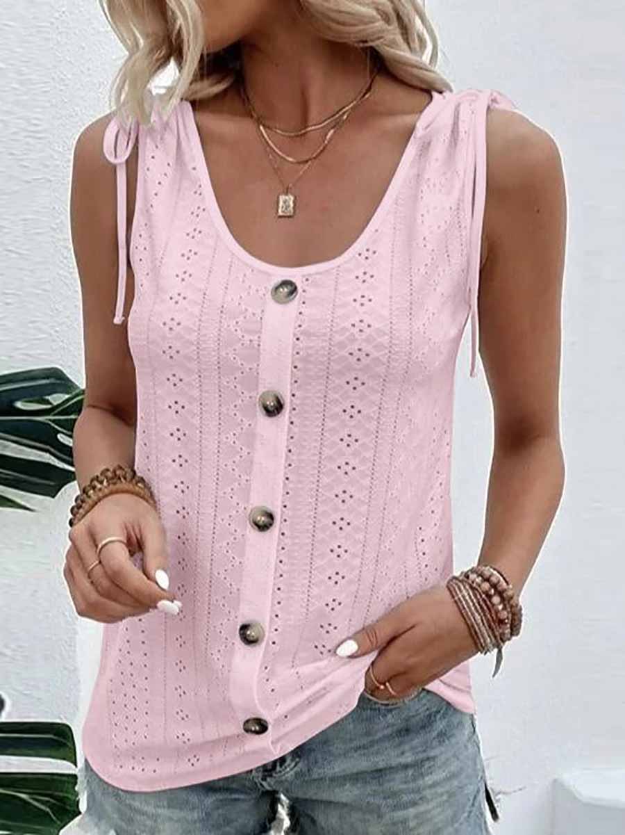 Bellevoga Solid Scoop Neck Tank