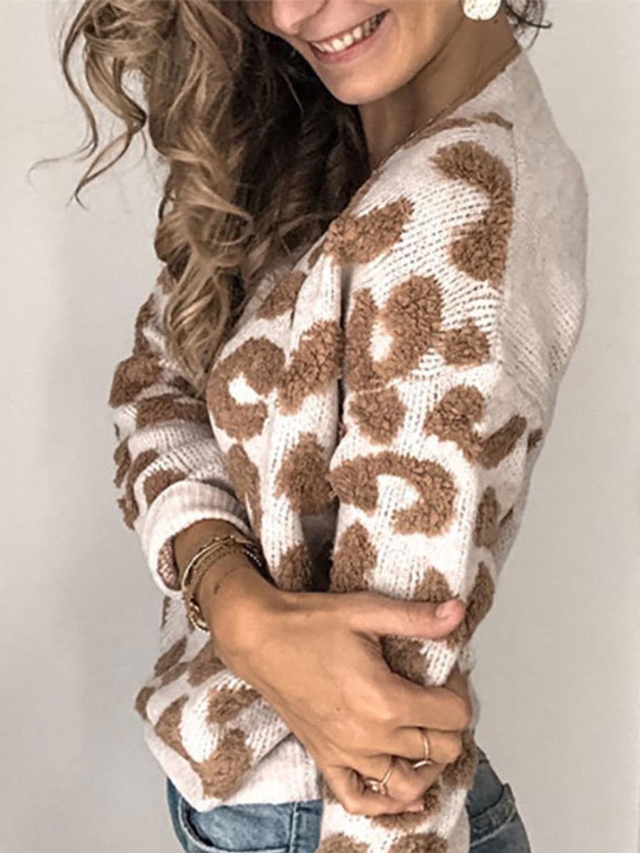 Bellevoga Leopard Jacquard Sweater