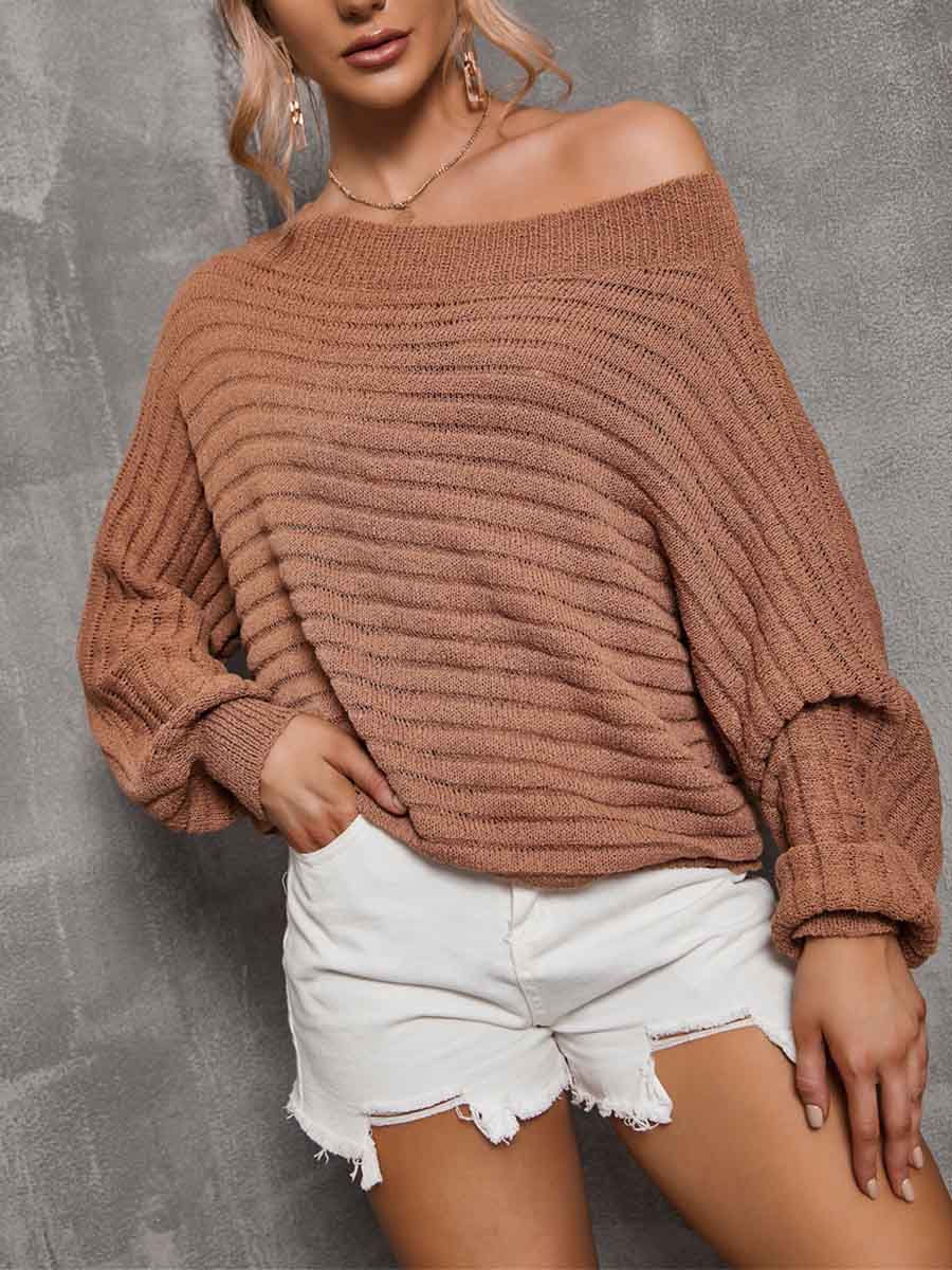 Bellevoga Fashion Off-shoulder Sweater