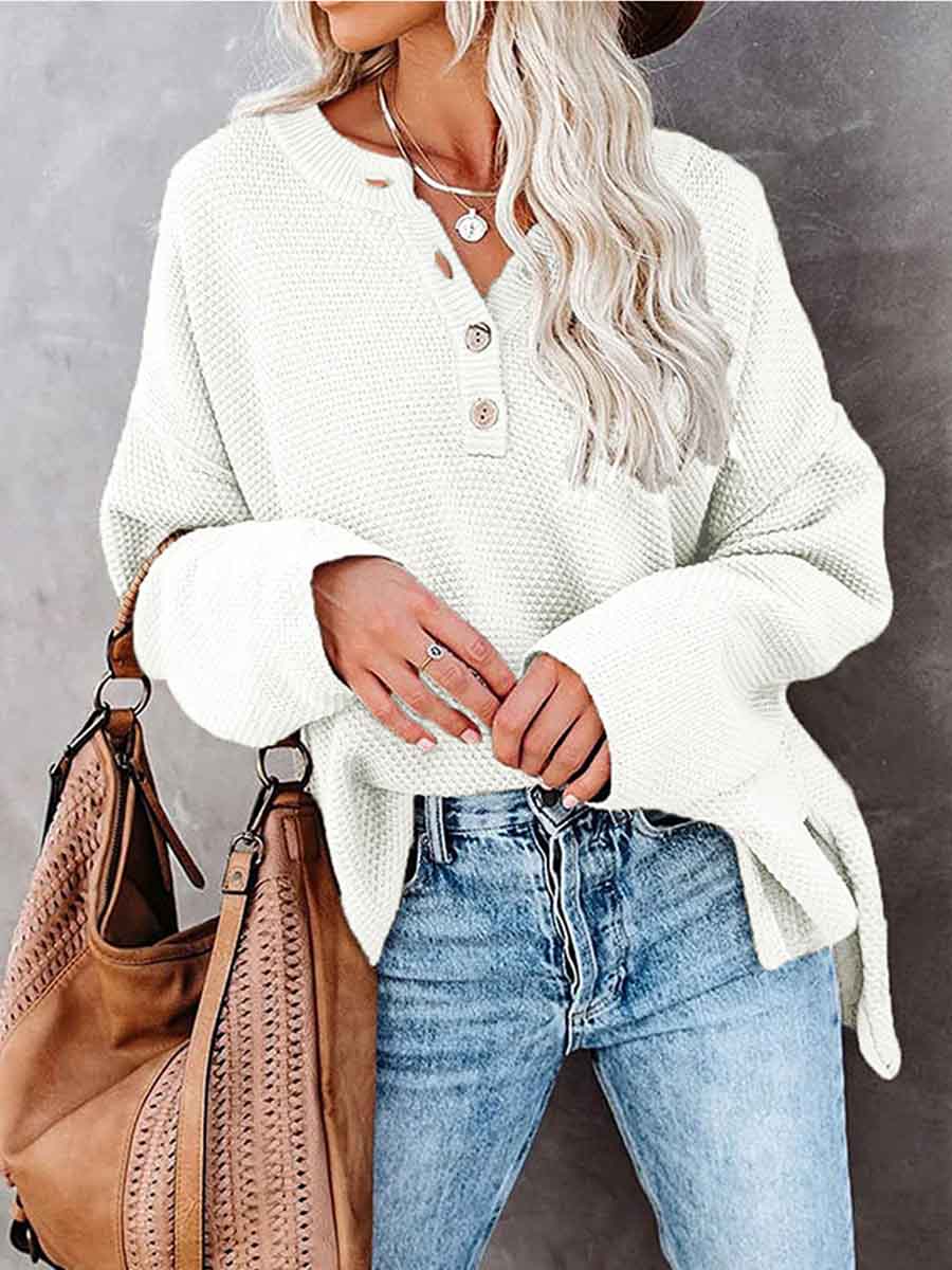 Bellevoga Comfy Button Sweater