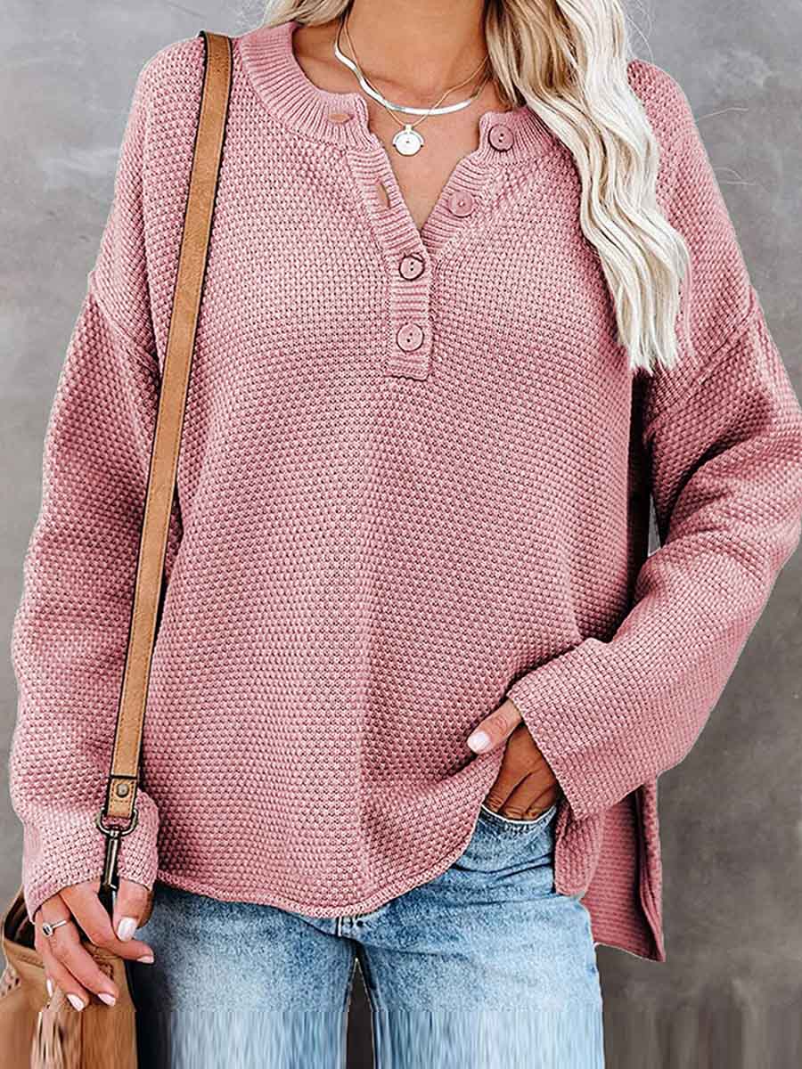 Bellevoga Comfy Button Sweater