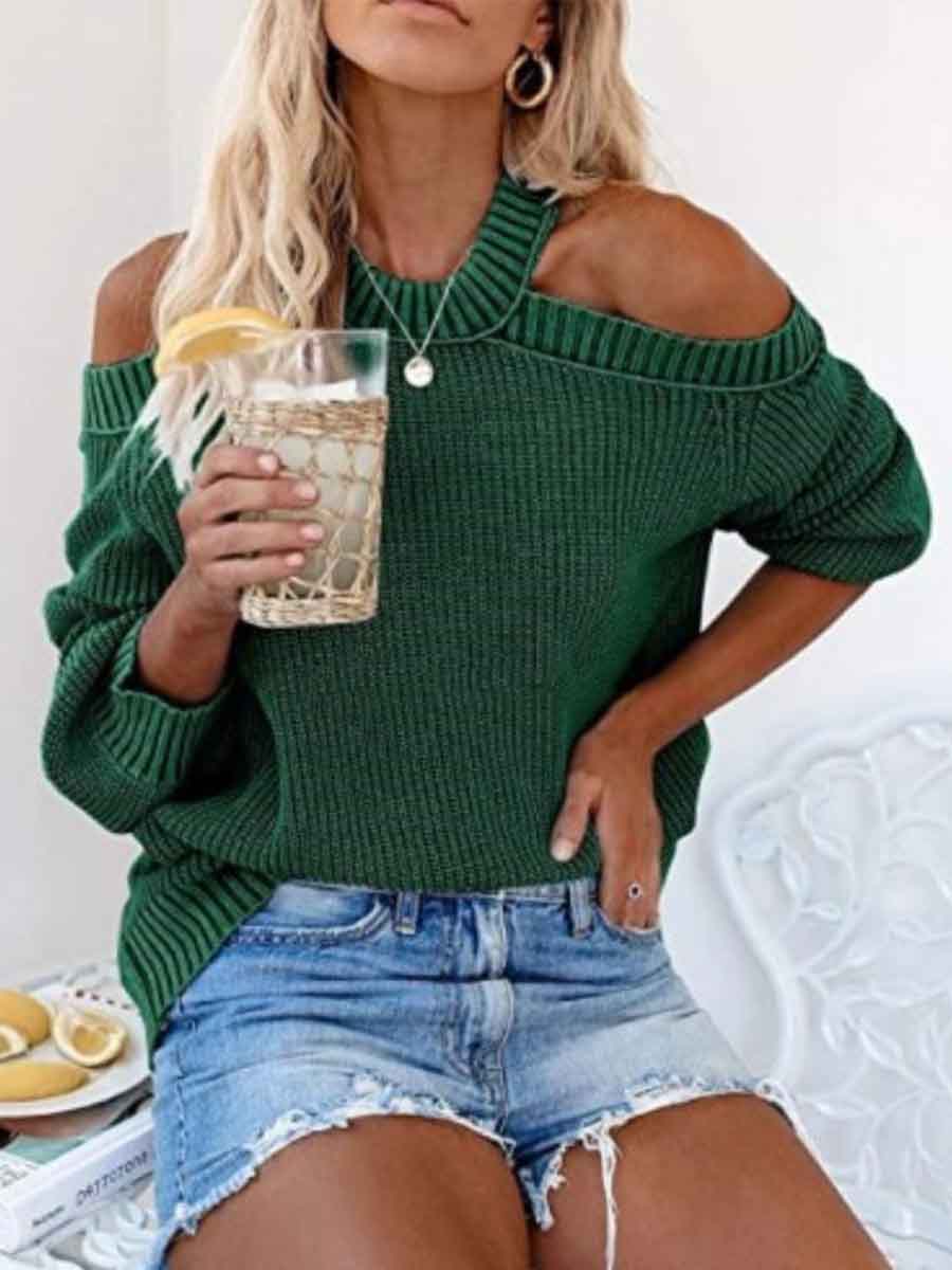 Bellevoga Fashion Off-shoulder Sweater