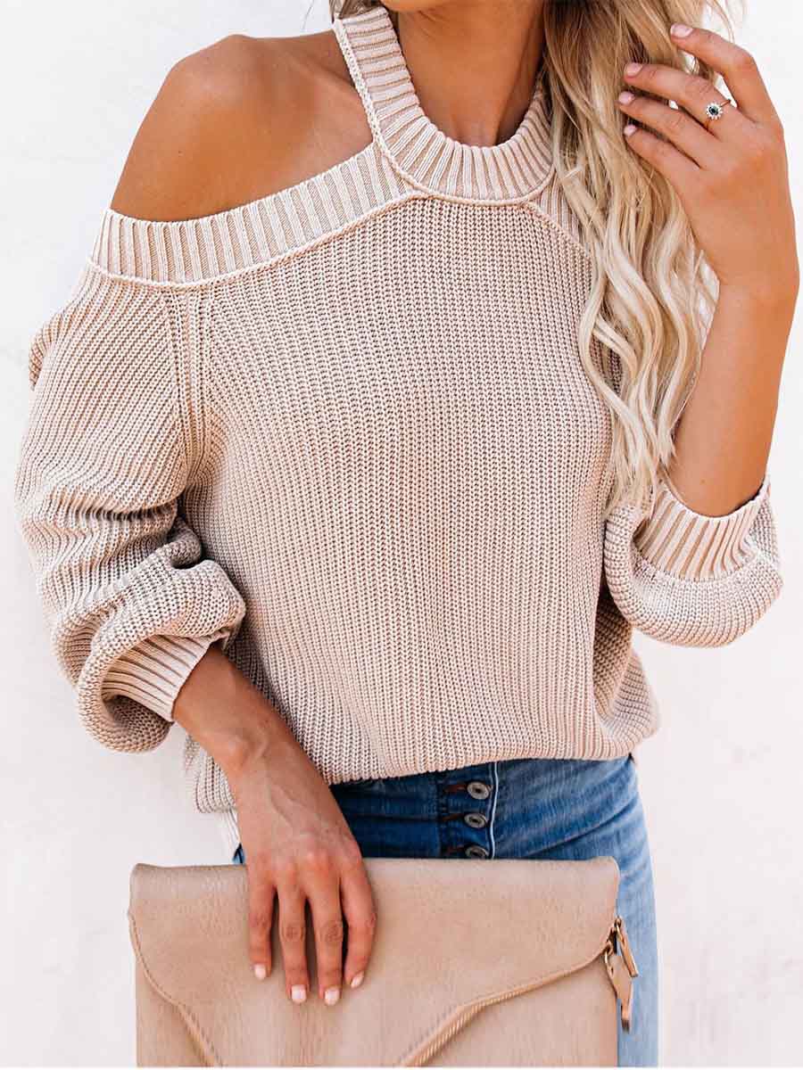 Bellevoga Fashion Off-shoulder Sweater