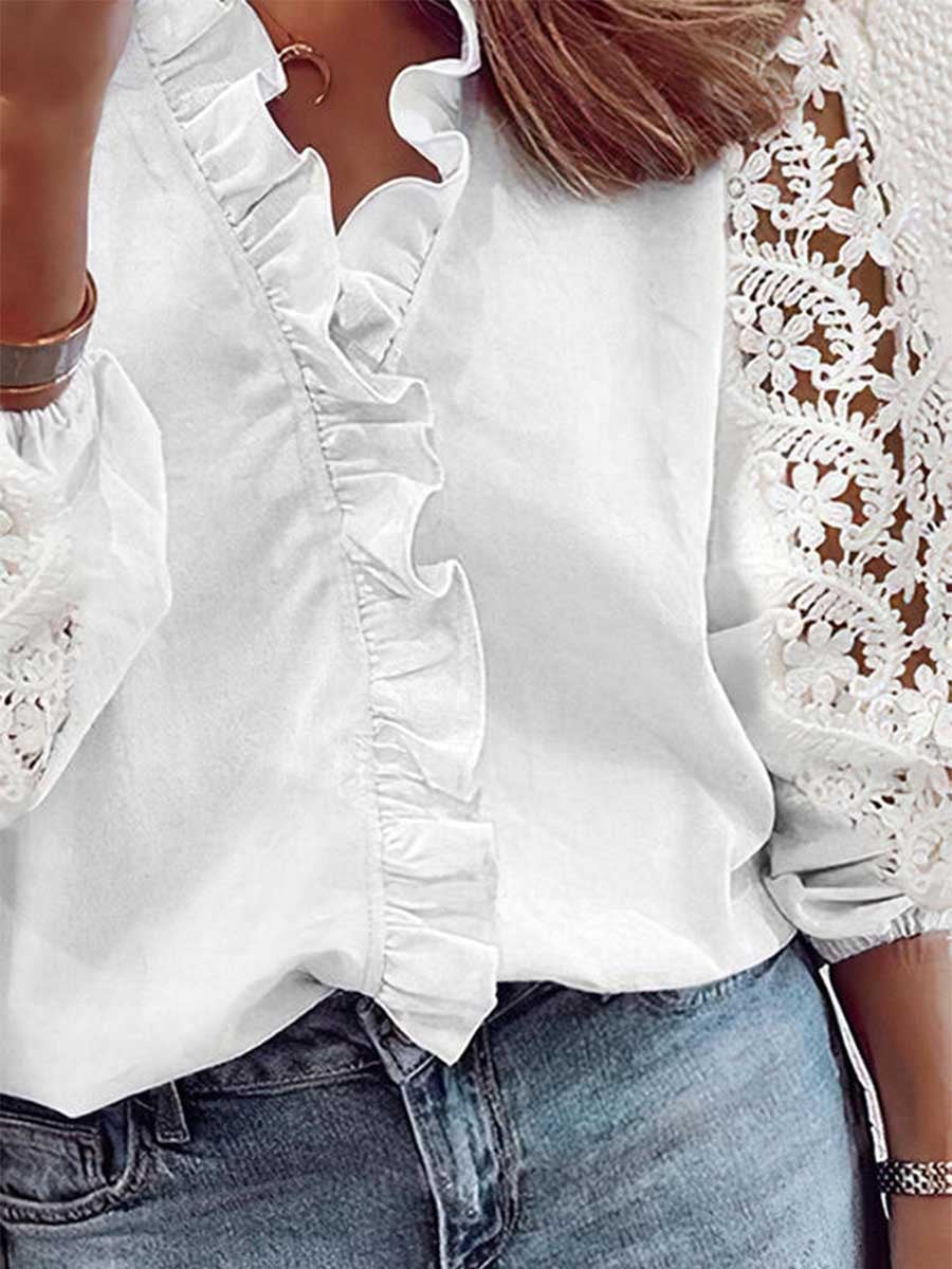 Bellevoga  Lace Long Sleeve Shirt