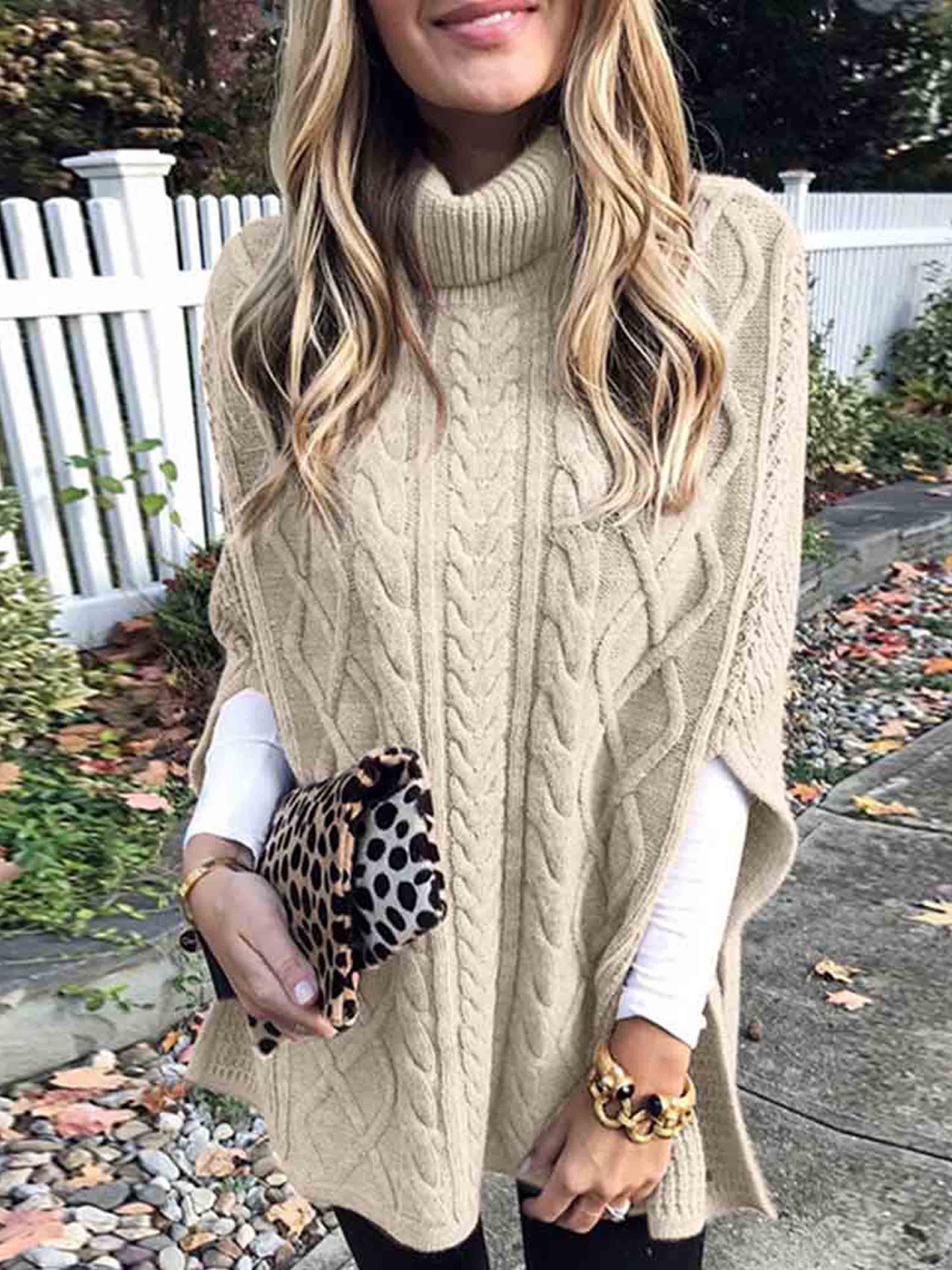 Bellevoga High Neck Loose Knit Sweater