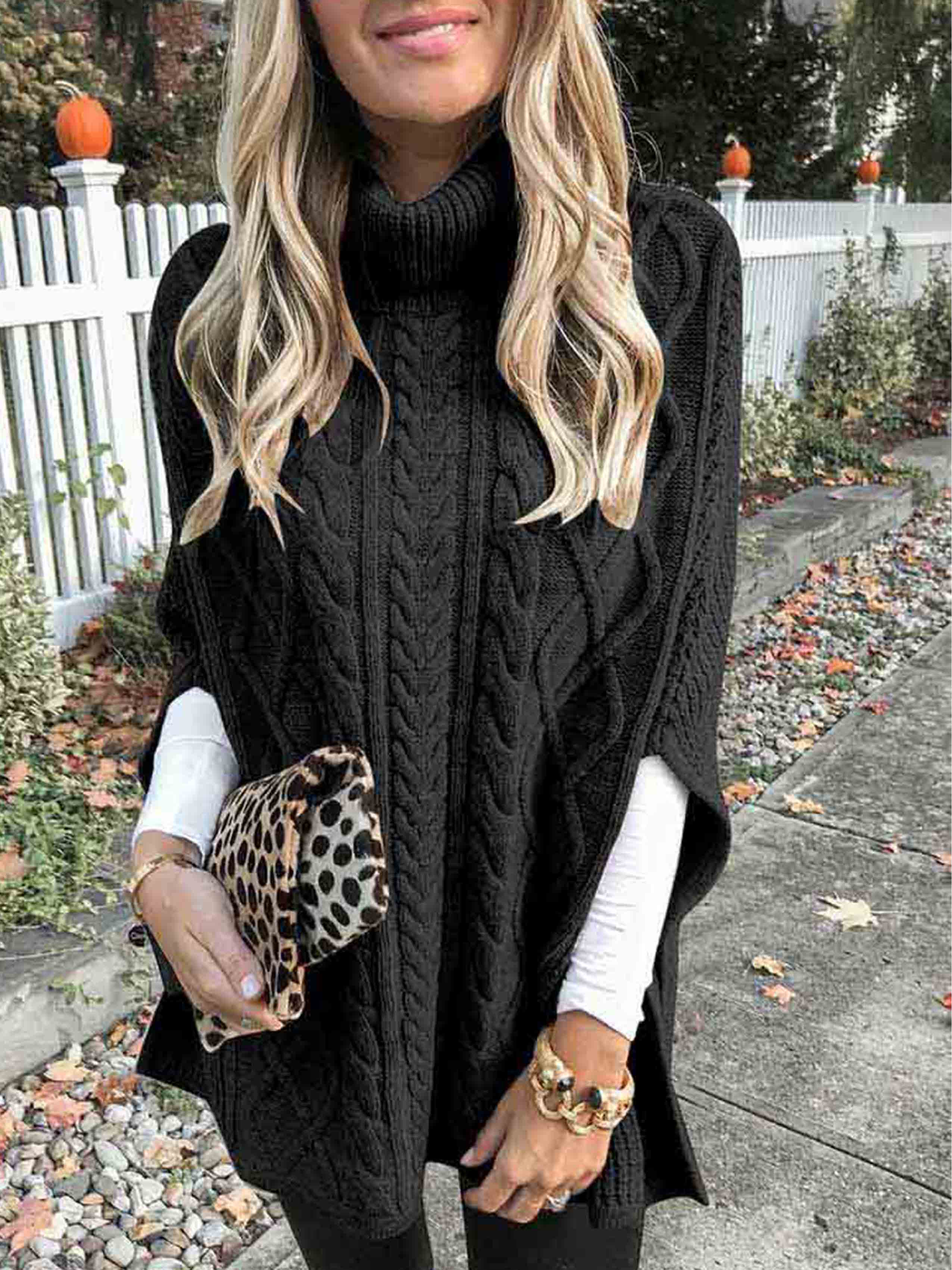 Bellevoga High Neck Loose Knit Sweater