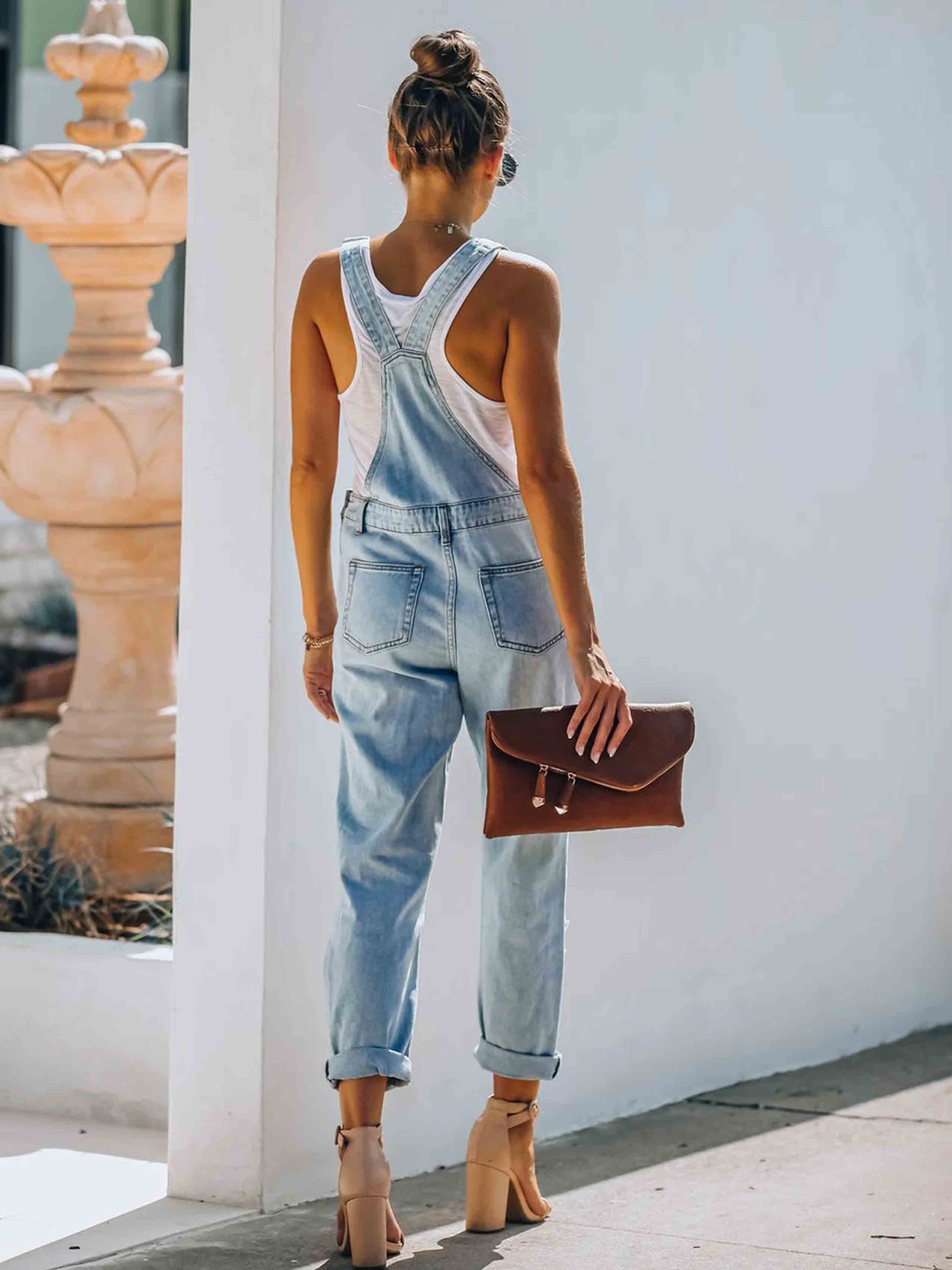 Bellevoga Ripped Denim Jumpsuit