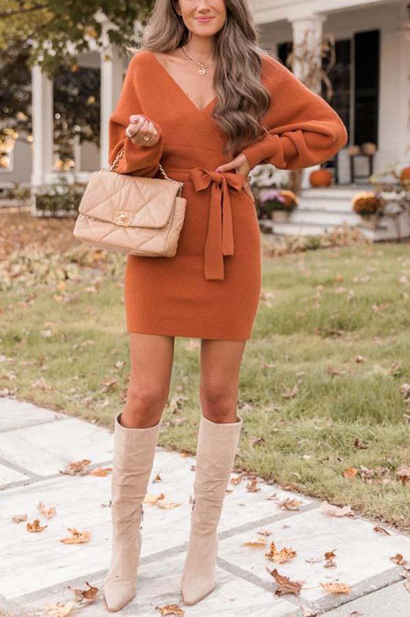 Bellevoga Future Happiness Chelsea Wrap Sweater Dress