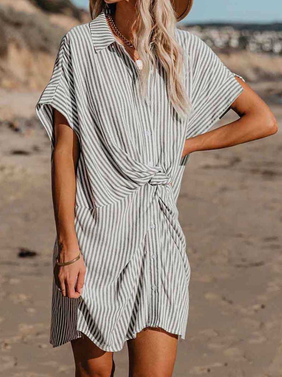 Bellevoga Knot Striped Dress