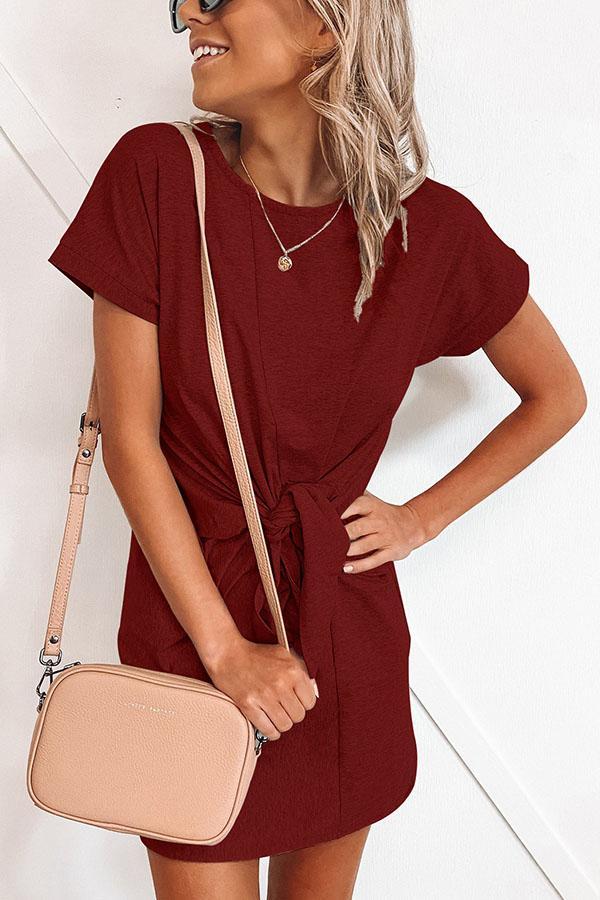 Bellevoga Short-sleeved Cotton Blend Dress