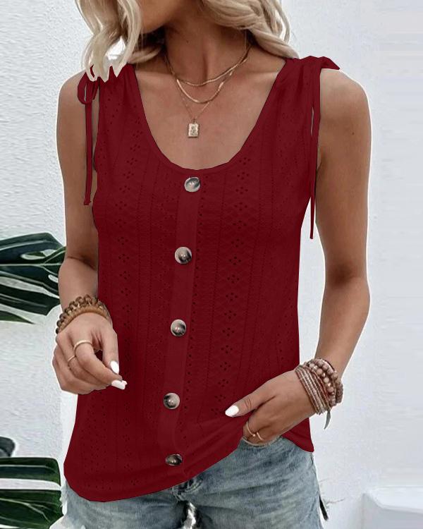 Bellevoga Solid Scoop Neck Tank