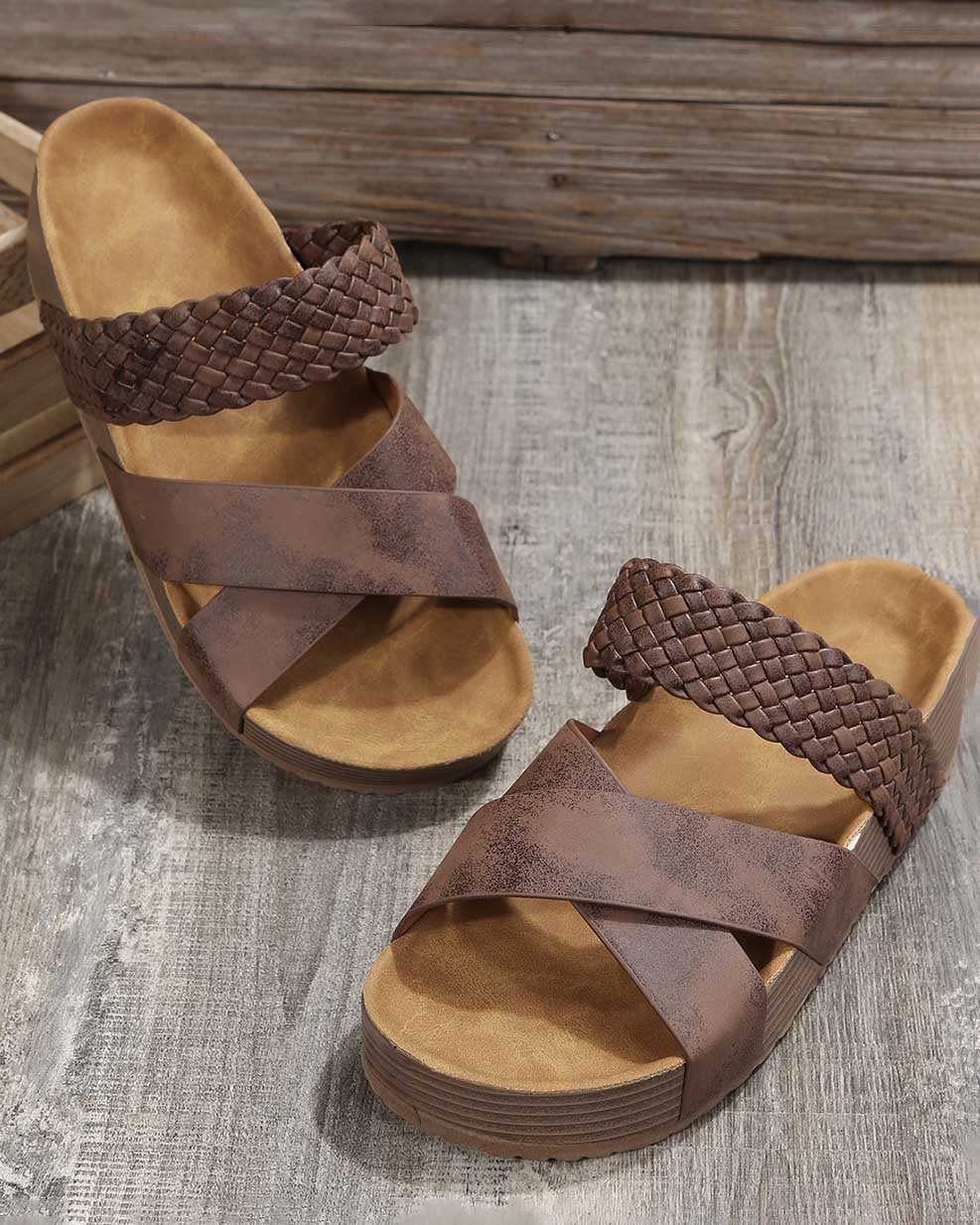 Bellevoga Thick Soled Woven Sandals